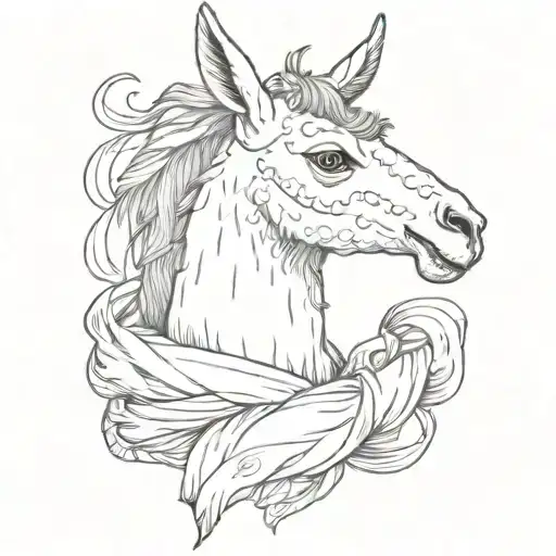 Llama Kitting A Scarf