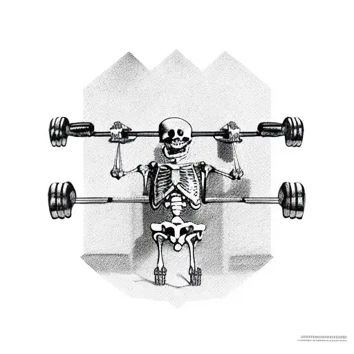 A Skeleton With Dumbbells