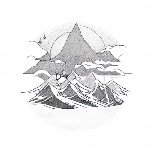 A Serene Sunrise Over A Vast Mountain Range