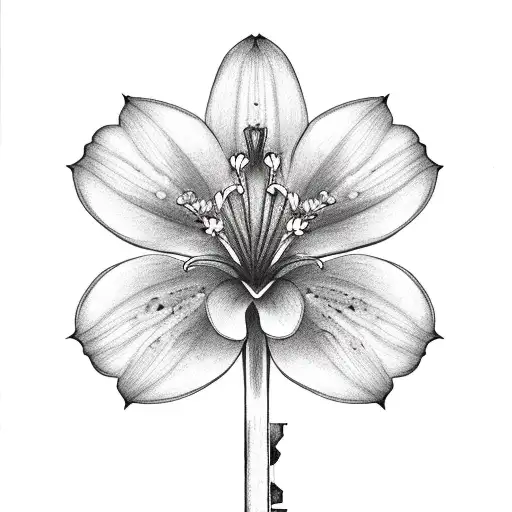 Key With Lily Flower