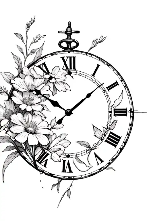 August Birth Flowers Broken Clock Weights