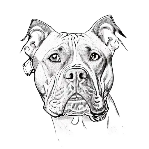 Pitbull With One Ear Up And One Down