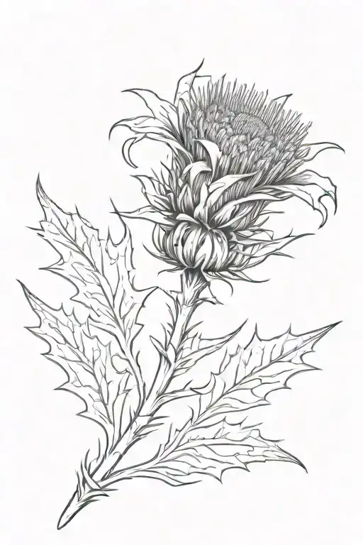 Small Black And White Thistle Flower