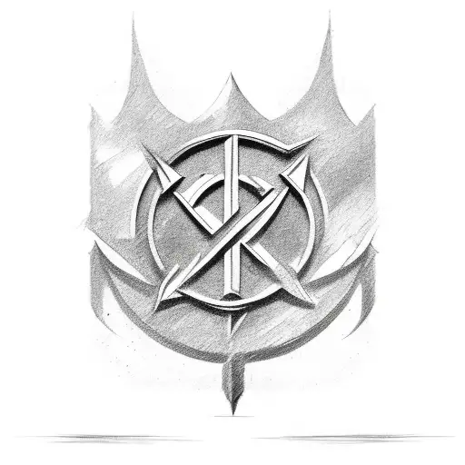 A Sketch-style Tattoo Of A Communist Symbol