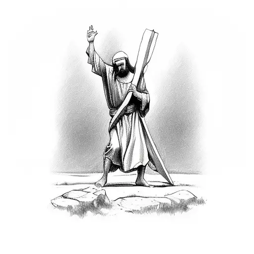 Simeon Carrying The Cross For Jesus