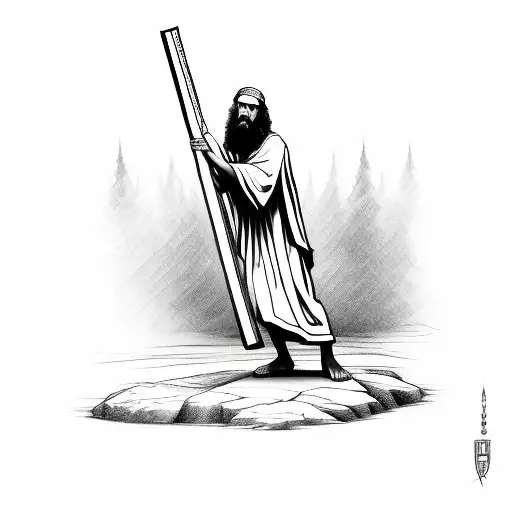 Simeon Carrying The Cross For Jesus Sideways View