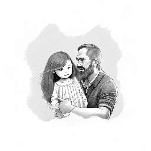 Father Holding Daughter