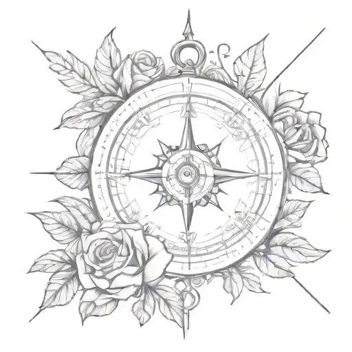 Compass And Roses Wrapped