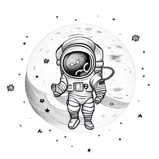 Baby Astronaut Sitting On Crescent Moon Holding Star
