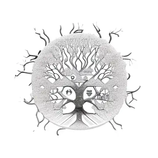 Tree Of Life With Computer Motherboard