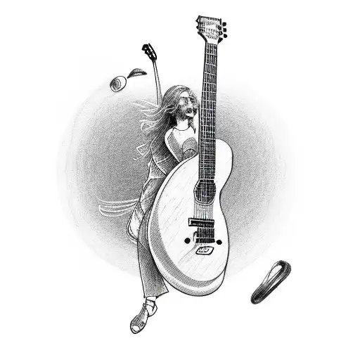 Guitar Strings Transforming Into A Highway With Jesus Guiding The Way