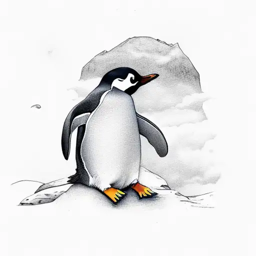 Penguin With Skies