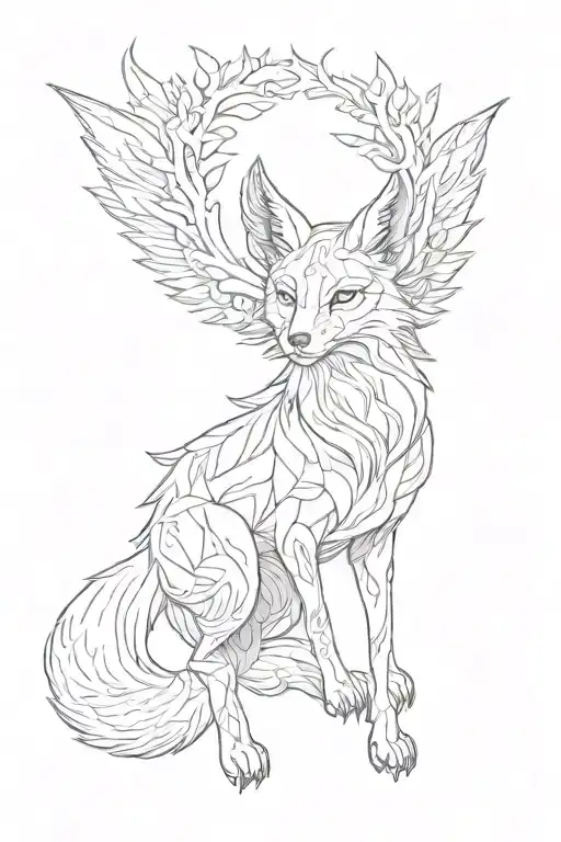 Fox With Horns And Wings Full Growth
