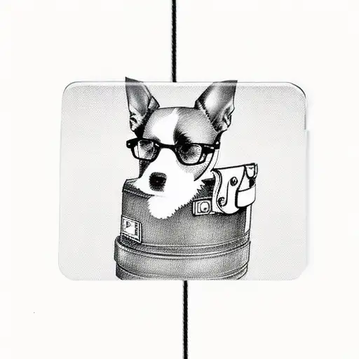 A Suitcase With Various Dog Breeds As Luggage Tags