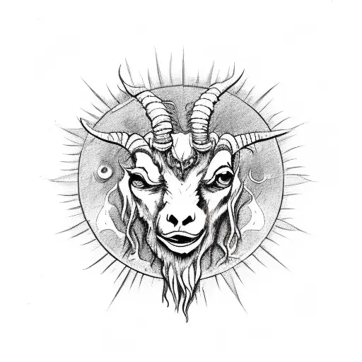 Undead Goat On In Flames Looking At The Sun