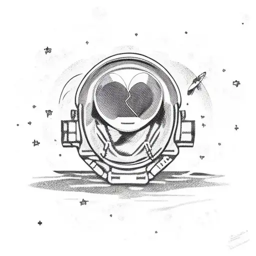 Astronaut Doing Love Heart With Hand