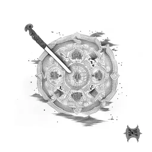 Punjab Map With A Sword And Rose