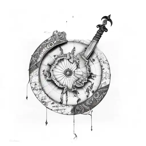 India Punjab Map With A Sword And Rose