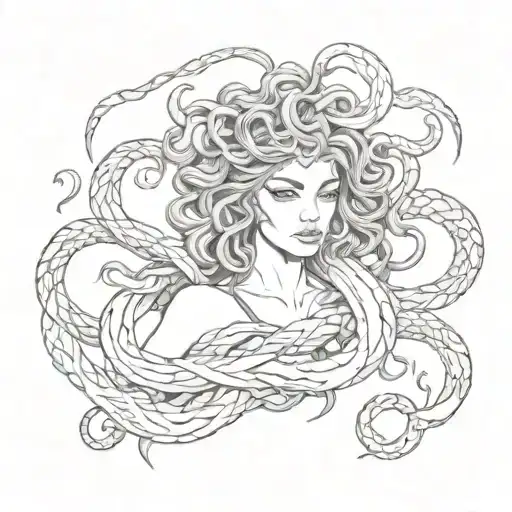 Medusa And Snakes Wrapped
