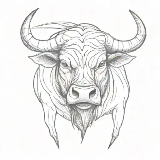 Angry Bull Head Front View