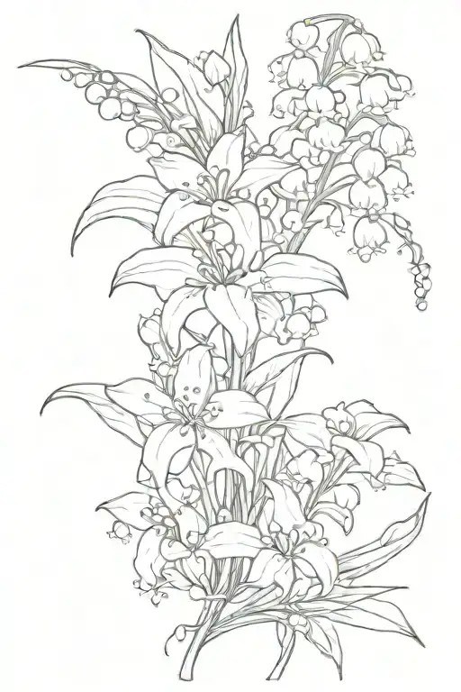 Minimalist Lily And Lily Of The Valley Bouquet