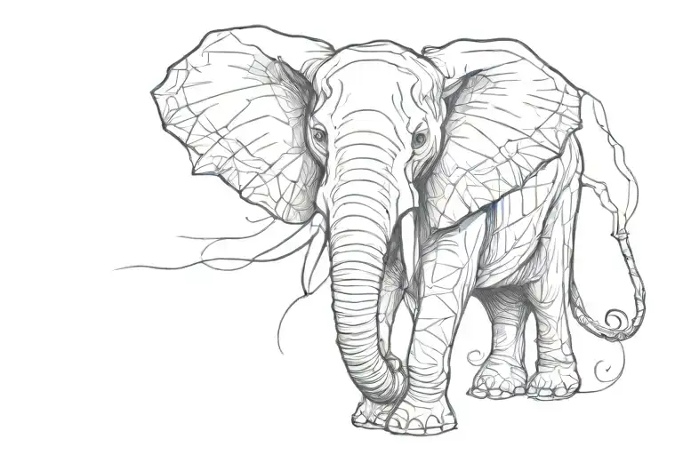 Elephant Sketch Style