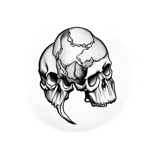 Hourglass With A Skull On The Left And Right