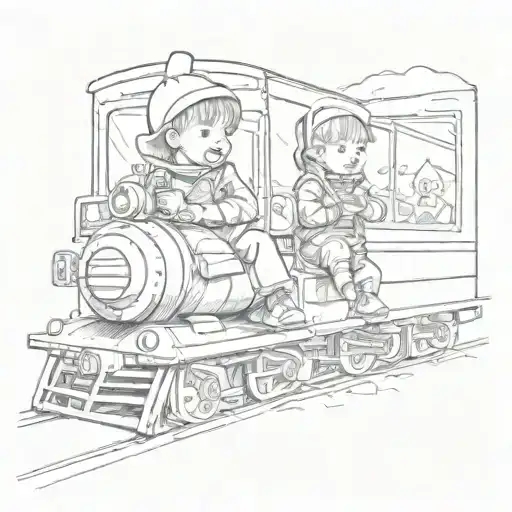 A Baby Sitting On A Train