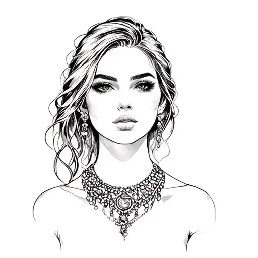 A Woman Wearing A Necklace