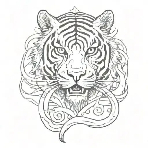 Letters Shoguntski Inscribed In The Shape Of Tiger