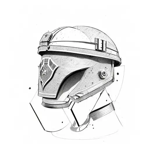 A Military Helmet Adorned With A Map Pattern