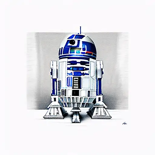 R2-d2 As Base With Some Of The Panels Different Scenes From Star Wars Clone Wars