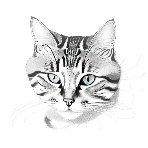 Tabby Cat With Flowers