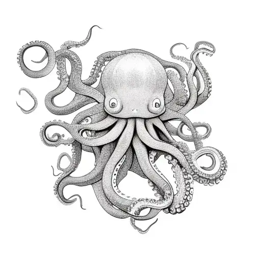 Octopus Combined With Willow Tree On A Beach