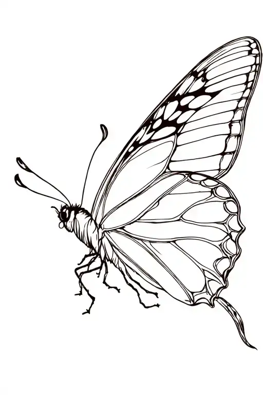 Sun Moon Monarch Butterfly Flying