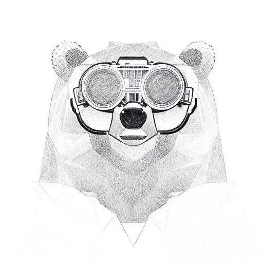 Bear Wearing Night Vision Goggles
