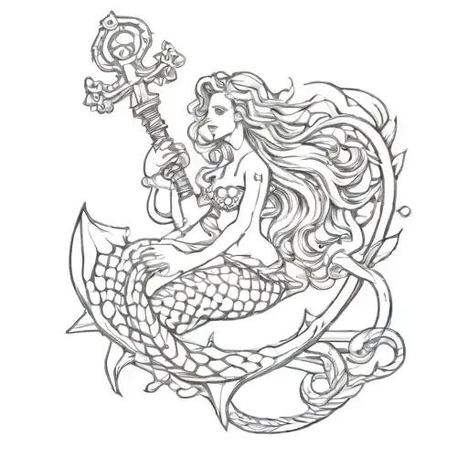 Mermaid On An Anchor