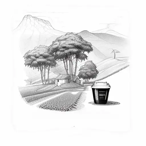 A Rural Landscape With A Coffee Field And A Doctor's Medical Bag