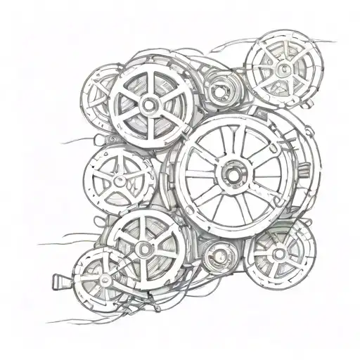 A Sketch Tattoo Of A Film Reel With Each Frame Depicting A Special Moment With Your Kids