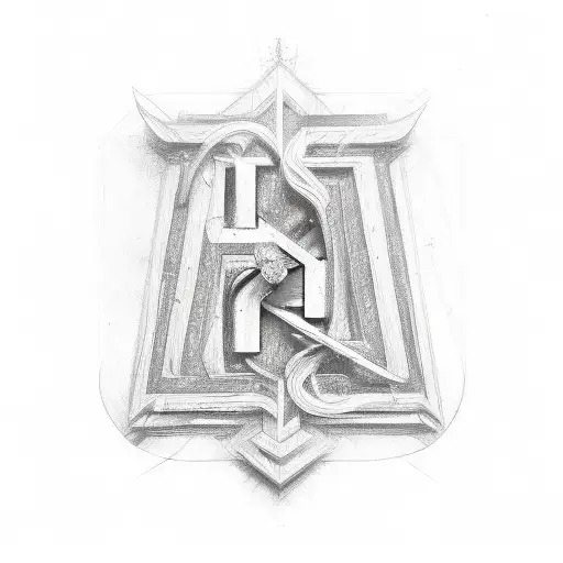 Cross With The Letters Gj On The Line