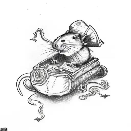 Rat Pirate Captain With A Treasure Map