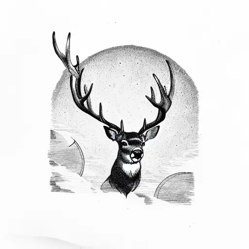 Deer With Moon
