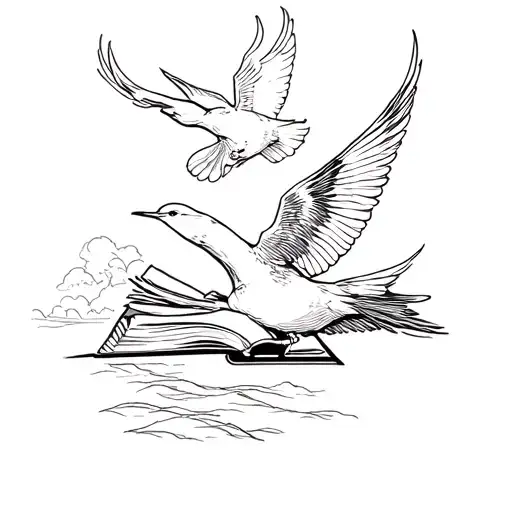 Book And Bird Flying