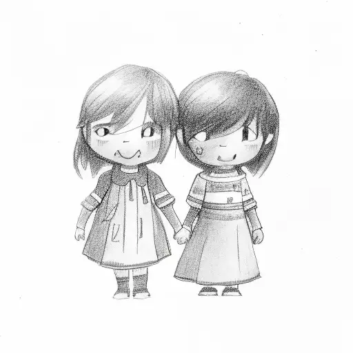 A Little Girl And A Little Boy Holding Hands