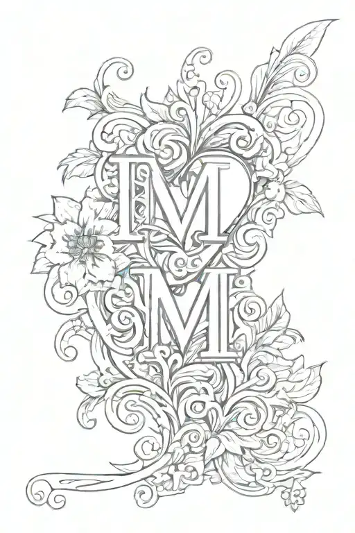 Initial M With Heart