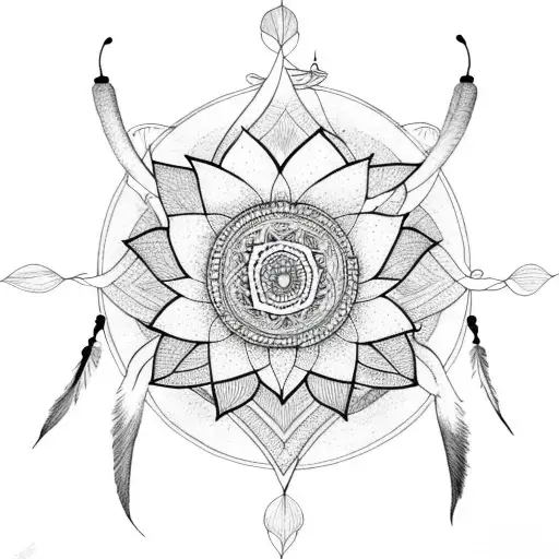 Lotus With Dream Catcher