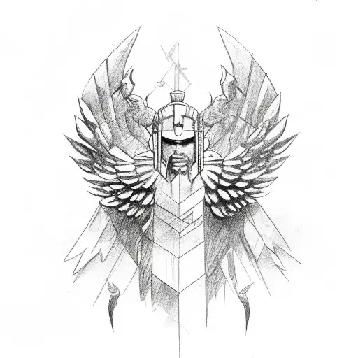 Spartan With Wings On Full Fore Arm