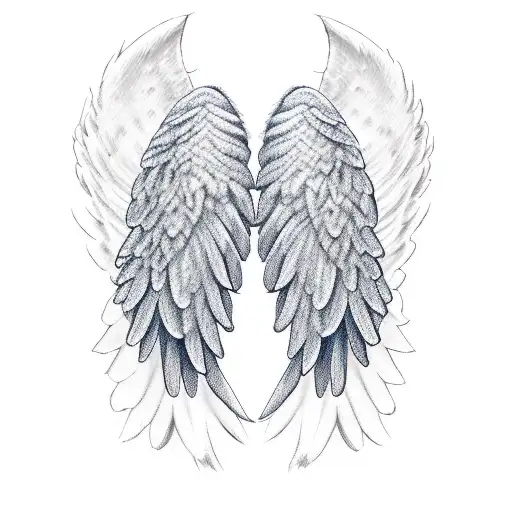 Angel Wings With Navy Tags