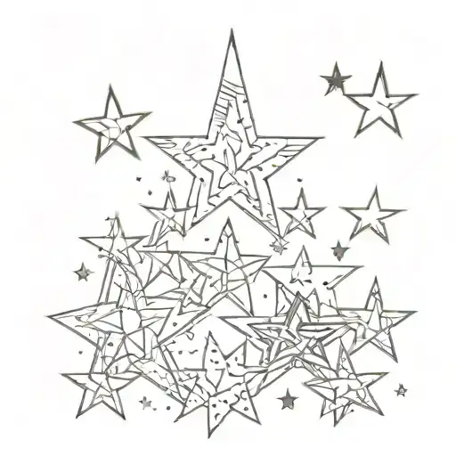 Stars Of Different Sizes And Different Styles