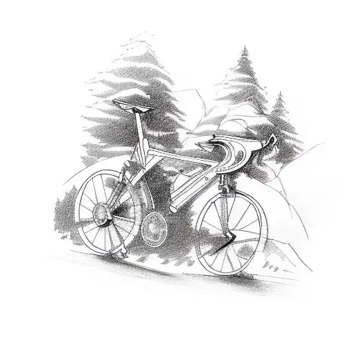 A Bike Riding Up A Mountainous Music Staff